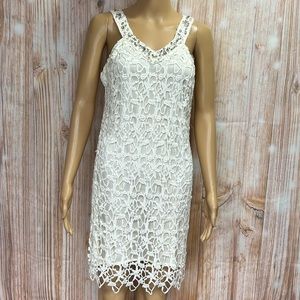 Pearl by Georgina Chapman Embellished Lace Dress
